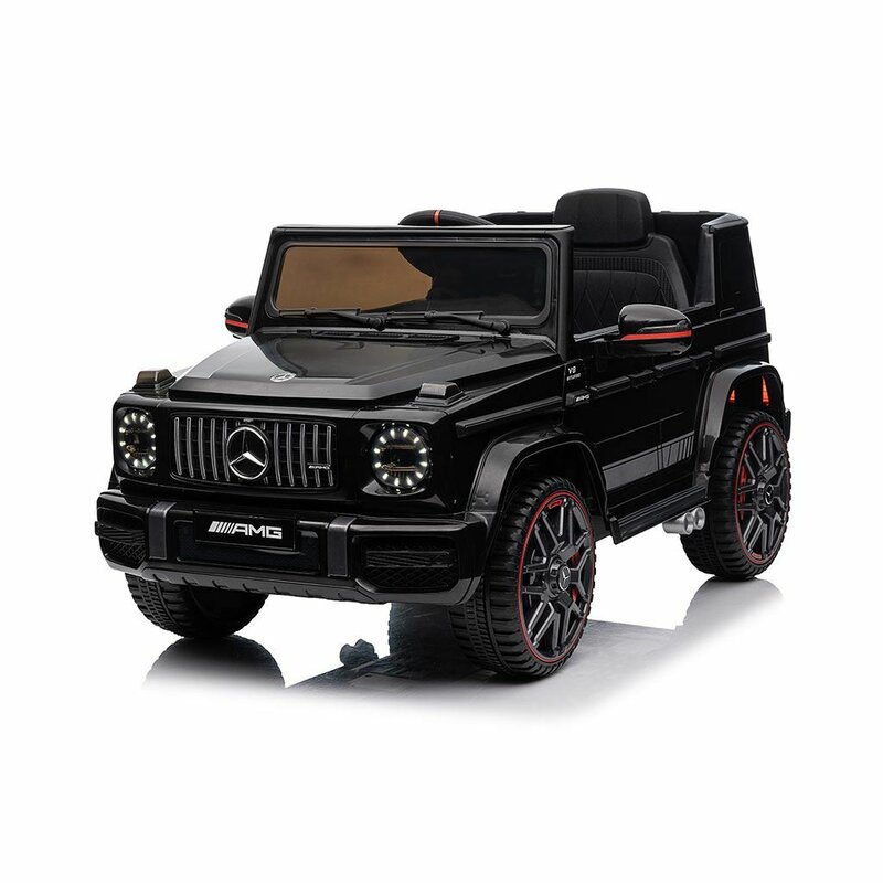 Masinuta electrica, Baby Mix, Mercedes G63 AMG, 12V, Pana la 25 kg, Cu 3 viteze, Conexiune USB, Cu lumini LED si muzica, Cu afisaj digital, 3-8 ani, Black