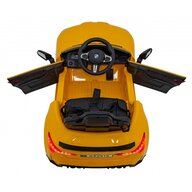 masinuta electrica cu telecomanda bmw m4, roti eva, scaun tapitat, 112x71x46 cm, putere 70w - galben