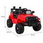 masinuta electrica cu telecomanda jeep dark night, roti eva, scaun tapitat, 100x67x59 cm, putere 70w - rosu - 5