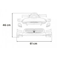 masinuta electrica cu telecomanda maserati mc20 gt2, roti eva, scaun tapitat, 115x61x46 cm, putere 110w - albastru