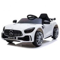 R-Sport - Masinuta electrica cu telecomanda, roti din spuma EVA si scaun din piele Mercedes GTR  - Alb