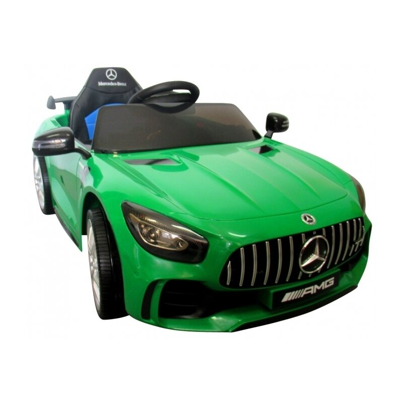 R-Sport - Masinuta electrica cu telecomanda, roti din spuma EVA si scaun din piele Mercedes GTR - Verde