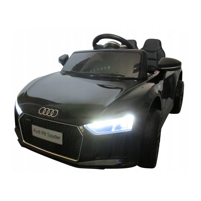 R-Sport - Masinuta electrica Audi R8 Cu telecomanda, Cu roti EVA, Cu scaun piele, Negru image0