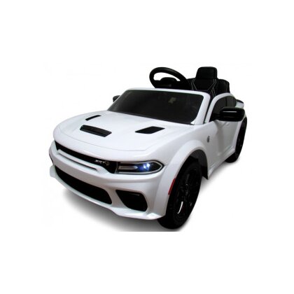 masinuta electrica cu telecomanda, roti eva, varsta 1-5 ani, putere 90w, 107x68x53 cm, dodge srt r-sport - alb