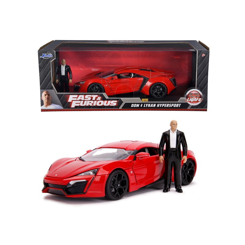 Simba - Masinuta Lykan Hyperspot , Fast and furious , Metalica, Scara 1:18, Cu figurina Dominic Toretto