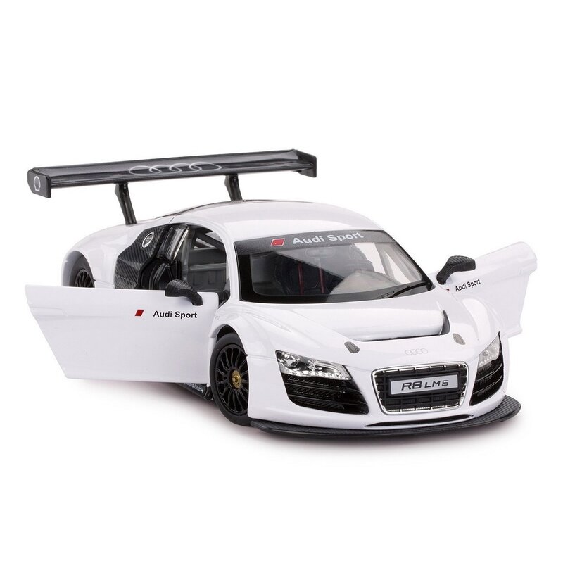 Rastar - masinuta audi r8, metalica, scara 1:24, alb