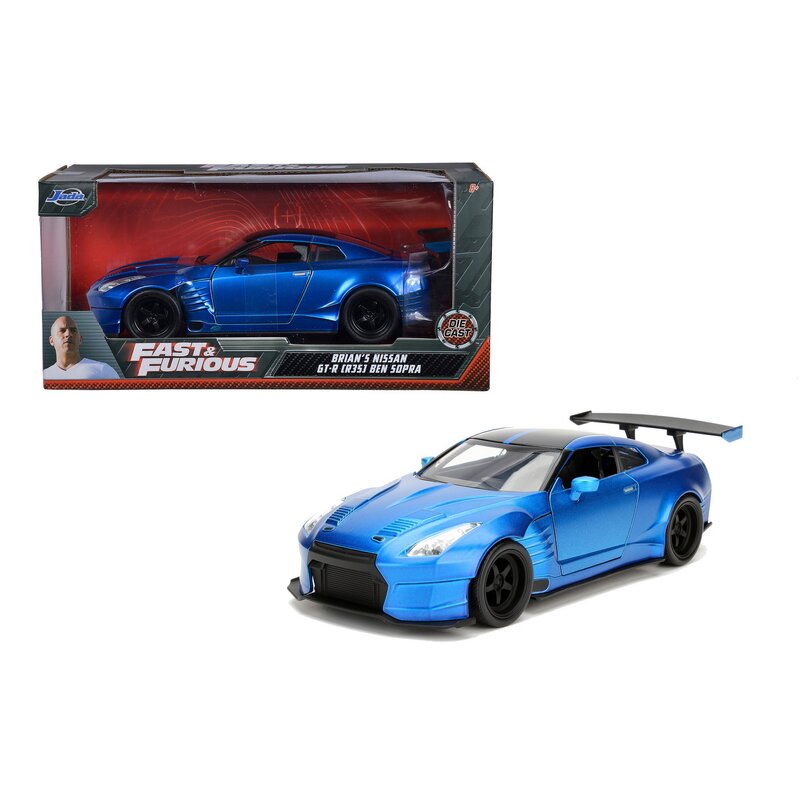 Simba - masina nissan ben sopra 2009 , fast and furious , metalica, scara 1:24, albastru
