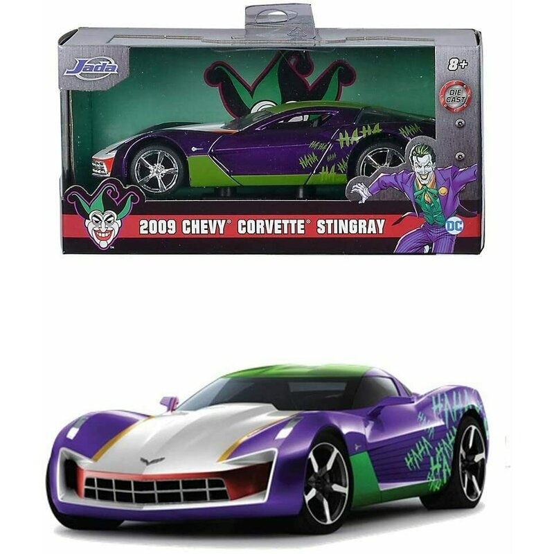 Simba - masina chevy corvette stingray 2009 , joker , metalica, scara 1:32, multicolor