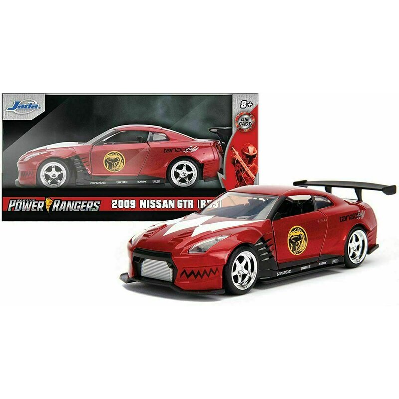 Simba - masina nissan gt-r r35 2009 , power rangers , metalica, scara 1:32, rosu