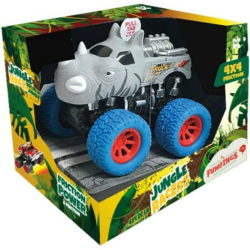 Keycraft - masinuta off-road 4x4 safari friction cu sunete, gri