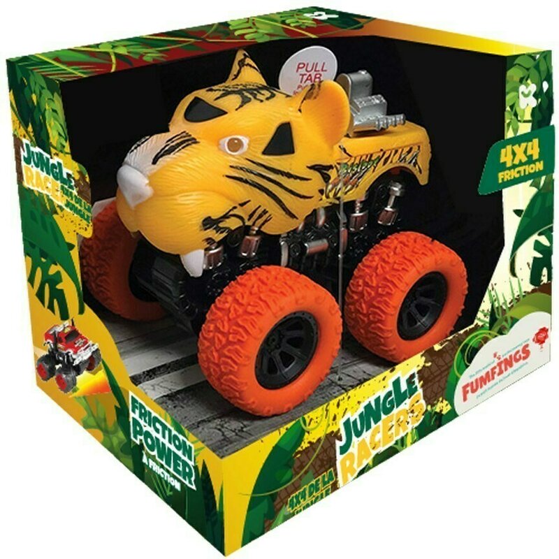 Keycraft - masinuta off-road 4x4 safari friction cu sunete, galben