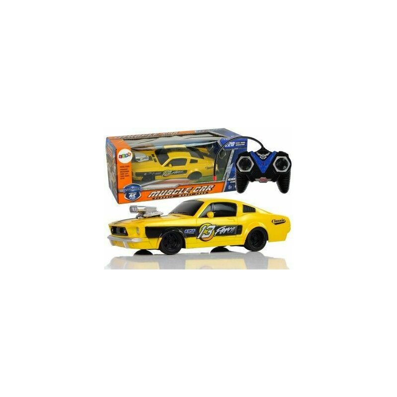 Leantoys - masinuta sport rc pentru copii cu telecomanda, galbena, 1:20, 10240