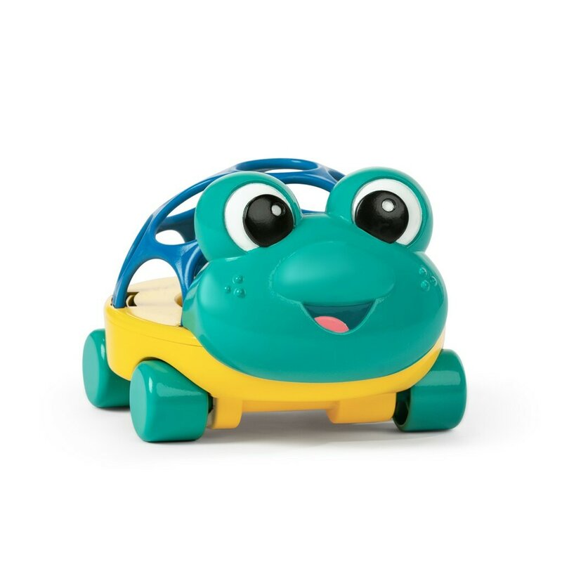 Masinuta zornaitoare, Oball, Cu lumini, Textura flexibila, Pentru motricitate fina, Cu lumini, 3+ luni, Curious Car Neptune, Multicolor