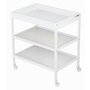 Masuta de infasat, FreeON, Mila, Din lemn, Cu 4 roti pentru transport facil, Cu 3 suprafete de depozitare, 76x54x86 cm, White - 1