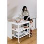 Masuta de infasat, FreeON, Mila, Din lemn, Cu 4 roti pentru transport facil, Cu 3 suprafete de depozitare, 76x54x86 cm, White - 6