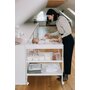 Masuta de infasat, FreeON, Mila, Din lemn, Cu 4 roti pentru transport facil, Cu 3 suprafete de depozitare, 76x54x86 cm, White - 7