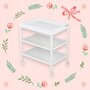 Masuta de infasat, FreeON, Mila, Din lemn, Cu 4 roti pentru transport facil, Cu 3 suprafete de depozitare, 76x54x86 cm, White - 4