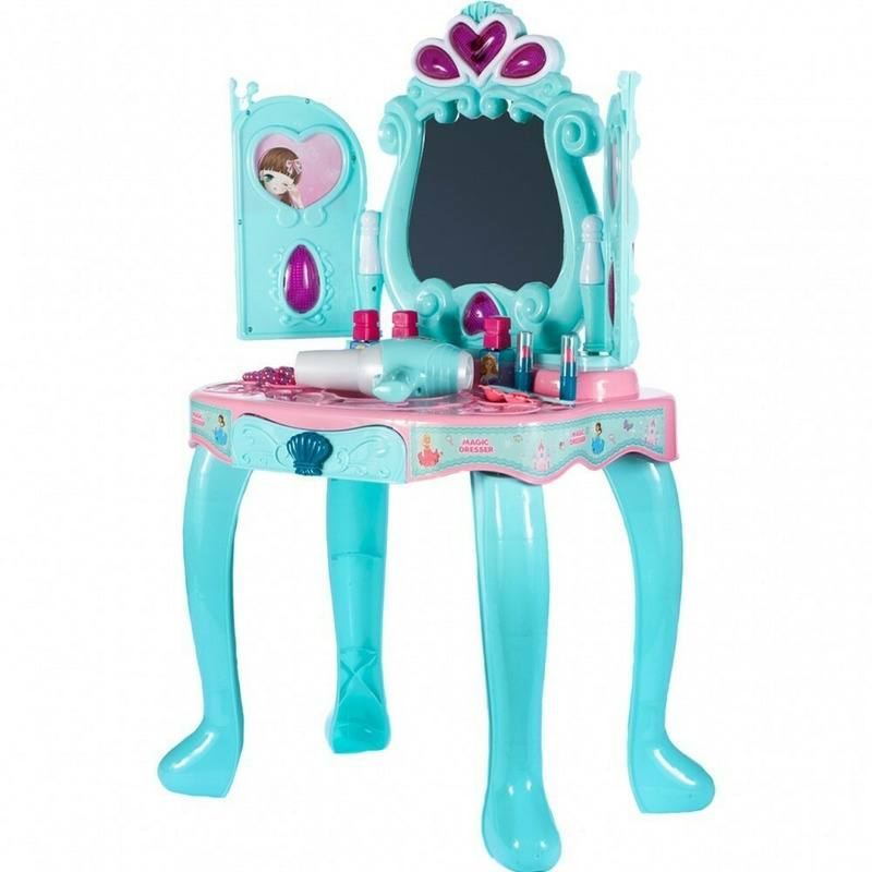 Masuta de infrumusetare malplay cu oglinda melodii lumini si accesorii