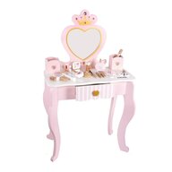Masuta de toaleta, Baby Mix, Heart, Eleganta, Cu accesorii, Pentru printese,  Eleganta, Din lemn, 69x23x42,5 cm, 3 ani+, Pink