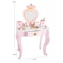Masuta de toaleta, Baby Mix, Heart, Eleganta, Cu accesorii, Pentru printese,  Eleganta, Din lemn, 69x23x42,5 cm, 3 ani+, Pink - 4