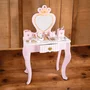 Masuta de toaleta, Baby Mix, Heart, Eleganta, Cu accesorii, Pentru printese,  Eleganta, Din lemn, 69x23x42,5 cm, 3 ani+, Pink - 3