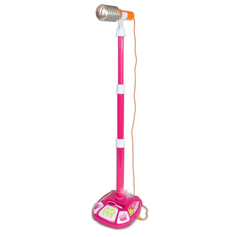 Bontempi - microfon vedeta cu conectare la telefon si lumini, roz