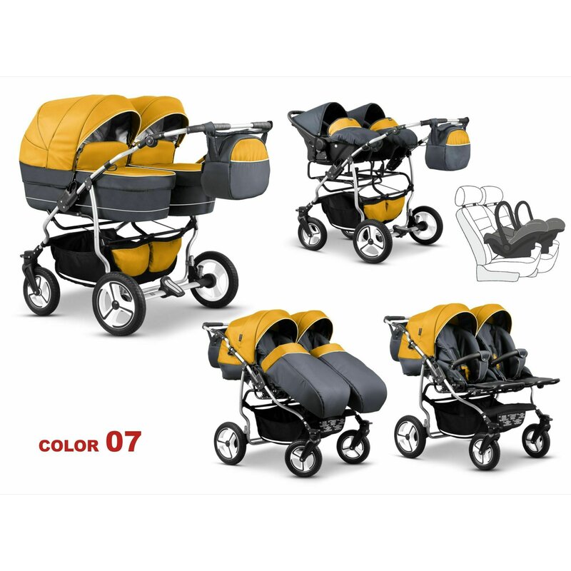 Mikado - carucior gemeni 3 in 1, twin t-07, multicolor