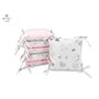 MimiNu - Aparatoare cu 6 pernute modulare, Cu doua fete, Cu fermoar, Cu husa detasabila si lavabila, Pentru patut 120X60 cm, Din bumbac 100% si tesatura pufoasa Minky, Materiale certificate Oeko Tex Standard 100, Minky Baby Shower Pink