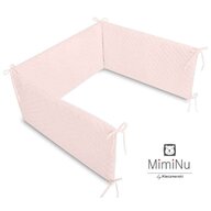 MimiNu - Aparatoare matlasata din catifea moale, Cu fermoar, Cu husa detasabila si lavabila, Materiale certificate Oeko Tex Standard 100, Pentru patut 120X60 cm, Pink