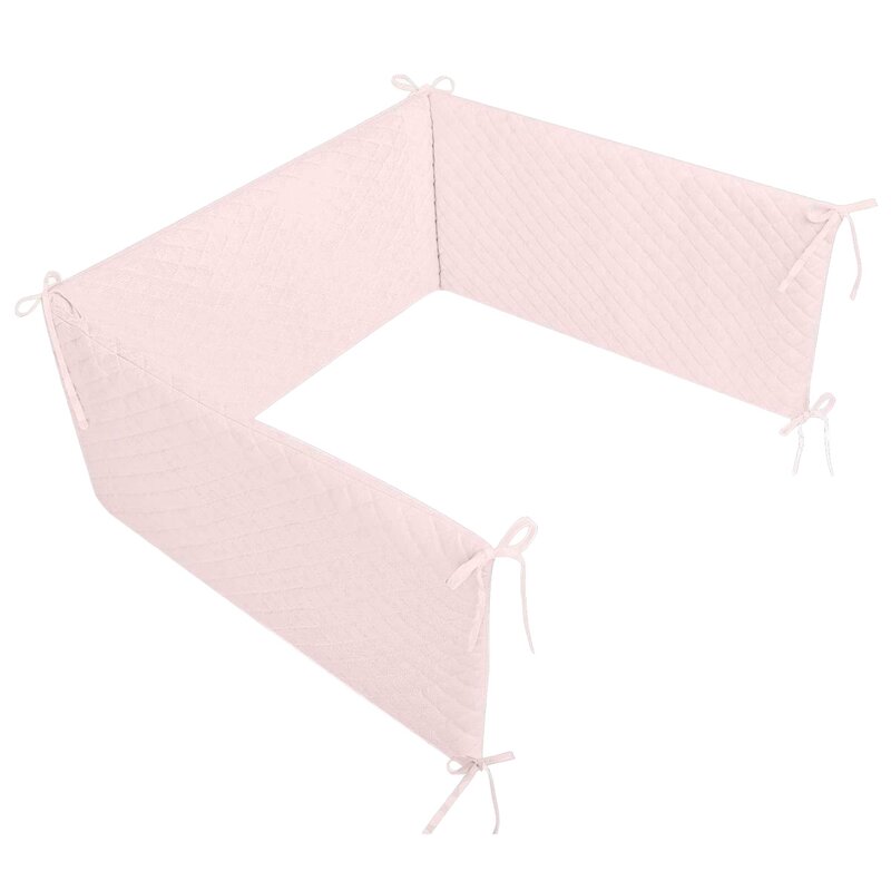 Aparatoare pentru patut, MimiNu, Matlasata, Din catifea moale, Cu fermoar, Cu husa detasabila si lavabila, Materiale certificate Oeko Tex Standard 100, 180x30 cm, Pink