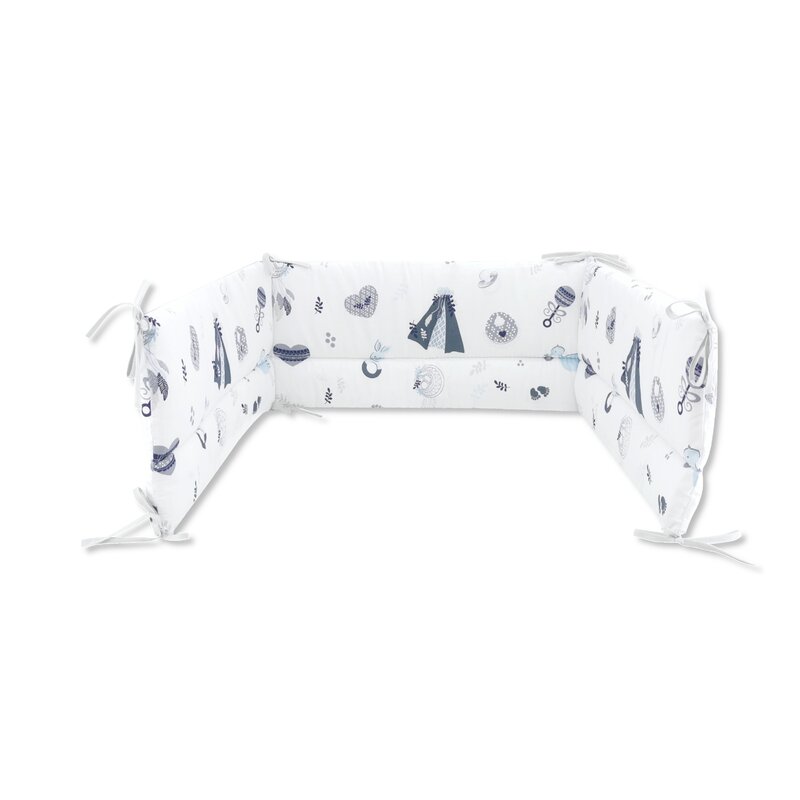 Miminu - aparatoare pentru patut 120x60 cm, din bumbac, baby shower blue