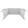Aparatoare pentru patut, MimiNu, Cu volanase, Din bumbac certificat Oeko Tex Standard 100, 180x30 cm, Cu panglici, Colectia Royal,Grey - 3