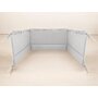 Aparatoare pentru patut, MimiNu, Cu volanase, Din bumbac certificat Oeko Tex Standard 100, 180x30 cm, Cu panglici, Colectia Royal,Grey - 2