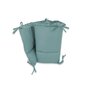 Aparatoare pentru patut, MimiNu, Cu volanase, Din bumbac certificat Oeko Tex Standard 100, 180x30 cm, Cu panglici, Colectia Royal, Nepal Green