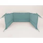 Aparatoare pentru patut, MimiNu, Cu volanase, Din bumbac certificat Oeko Tex Standard 100, 180x30 cm, Cu panglici, Colectia Royal, Nepal Green - 2