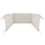 Aparatoare pentru patut, MimiNu, Cu volanase, Din bumbac certificat Oeko Tex Standard 100, 180x30 cm, Cu panglici, Colectia Royal, Beige - 2