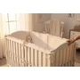 Aparatoare pentru patut, MimiNu, Cu volanase, Din bumbac certificat Oeko Tex Standard 100, 180x30 cm, Cu panglici, Colectia Royal, Beige - 3