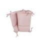 Aparatoare pentru patut, MimiNu, Cu volanase, Din bumbac certificat Oeko Tex Standard 100, 180x30 cm, Cu panglici, Colectia Royal, Powder Pink