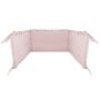 Aparatoare pentru patut, MimiNu, Cu volanase, Din bumbac certificat Oeko Tex Standard 100, 180x30 cm, Cu panglici, Colectia Royal, Powder Pink - 2