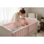 Aparatoare pentru patut, MimiNu, Cu volanase, Din bumbac certificat Oeko Tex Standard 100, 180x30 cm, Cu panglici, Colectia Royal, Powder Pink - 4