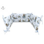MimiNu - Aparatoare pentru patut 120x60 cm, Din bumbac certificat Oeko Tex Standard 100, Cu inaltimea de 30 cm, Cu panglici, Design, Let's Go Blue
