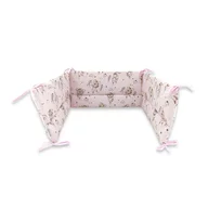 Aparatoare pentru patut, MimiNu, Din bumbac certificat Oeko Tex Standard 100, 180x30 cm, Cu panglici, Design, Little Ballerina Pink