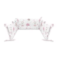 Aparatoare pentru patut, MimiNu, Din bumbac certificat Oeko Tex Standard 100, 180x30 cm, Cu panglici, Design, Pink Ballerina