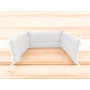 Aparatoare pentru patut, MimiNu, Din bumbac certificat Oeko Tex Standard 100, 180x30 cm, Cu panglici, Mini Gray Stars - 2