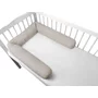Aparatoare pentru patut, MimiNu, Tip rulou, Cu husa detasabila, Lungime 180 cm, Din bumbac certificat Oeko Tex Standard 100, Colectia Royal, Beige - 1