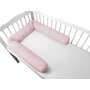Aparatoare pentru patut, MimiNu, Tip rulou, Cu husa detasabila, Lungime 180 cm, Din bumbac certificat Oeko Tex Standard 100, Colectia Royal, Powder Pink