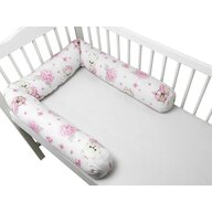 Aparatoare pentru patut, MimiNu, Tip rulou, Cu husa detasabila, Lungime 180 cm, Din bumbac certificat Oeko Tex Standard 100, Design, Pink Ballerina