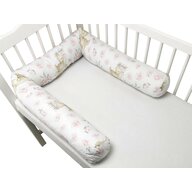 Aparatoare pentru patut, MimiNu, Tip rulou, Cu husa detasabila, Lungime 180 cm, Din bumbac certificat Oeko Tex Standard 100, Sweet Deer Pink