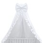 Baldachin, MimiNu, Din tull, pentru patut, cu funda si volan, 210x145 cm, Material certificat Oeko Tex Standard 100, Alb - 1