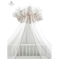 MimiNu - Baldachin mare din tull, Cu funda din bumbac, Dimensiune 400x170 cm, Materiale certificate Oeko Tex Standard 100, Design, Powdery Pink Ballerina